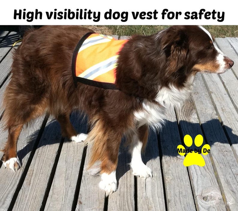 Reflective dog safety vest, custom made