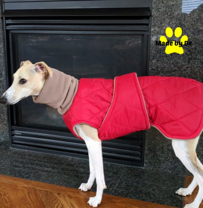 Winter Dog Coat Red Quilted Dog Coat with Turtleneck Custom Etsy