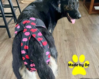 Custom Fit Dog Diaper, Washable Cotton Flannel Britches, Adjustable