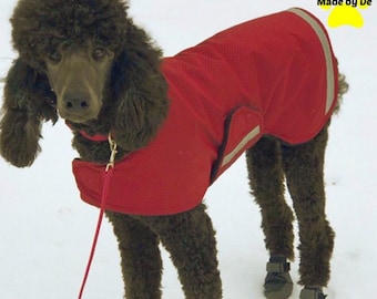 Winter Dog Coat, Extreme, custom dog coat, tough dog coat with turtleneck/snood, reflective strips, adjustable dog coat, waterproof dog coat