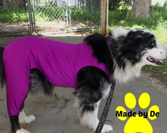 Dog jumper, custom dog body suit, dog grooming suit made of spandex fabric, protective dog suit, dog suit for wound protection