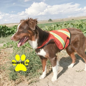Dog Safety Vest, mesh dog vest, reflective dog vest, high visibility dog vest, custom dog vest, safety vest custom made for any dog