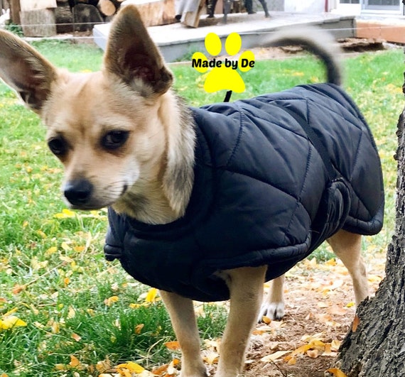 Winter Dog Coat Black Quilted Custom Dog Coat Quilted Dog Coat