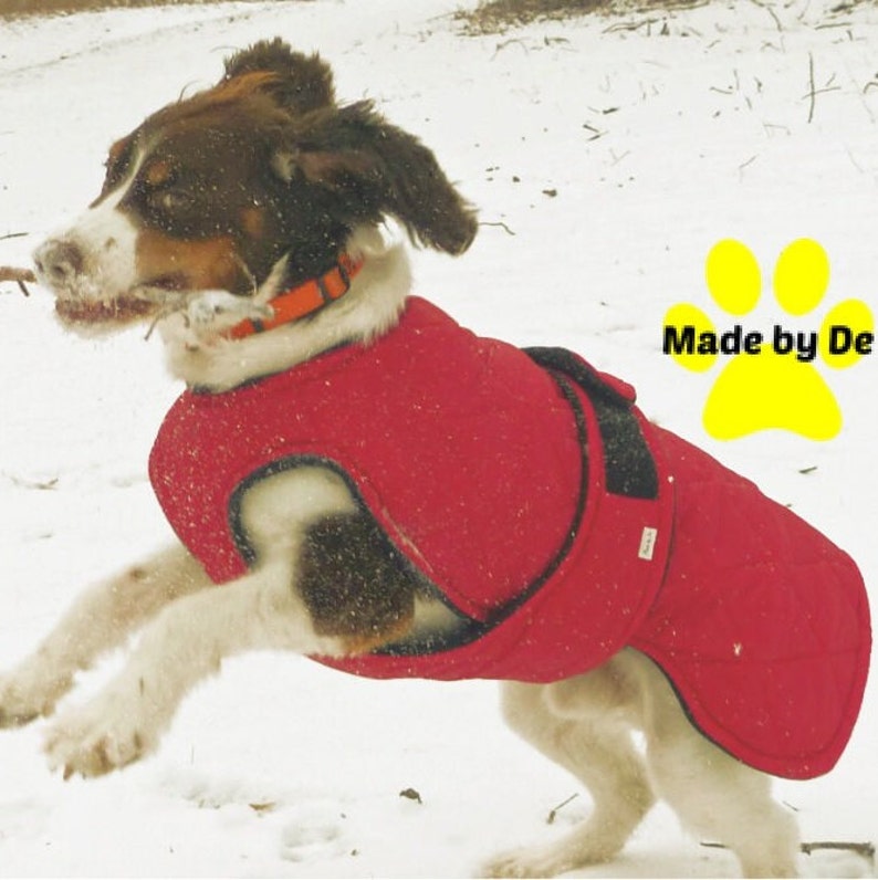 Winter Dog Coat Red Quilted Dog Coat Custom Dog Coat Red Etsy
