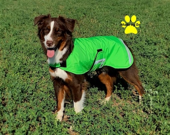 Custom Winter Dog Coat Ultra, Waterproof, Fleece Lined with Reflective Strips