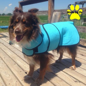 Dog Cool Coat and Collar, Chiller Cool Coat, custom dog cooling coat, dog chamois coat, Cooling Collar and Matching Dog Cool Coat