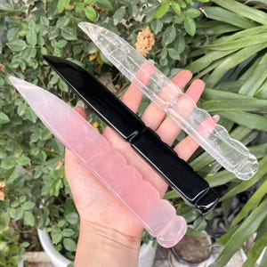 Natural Hand carved Clear quartz Knife Crystal Knife  Crystal Knife Crystal healing  Crystal decor ，Crystal gift！