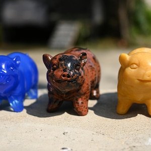 2.1&quot;Natural Crystal Carved Pig, Cute Crystal Pig Statue,Hand-Carved Pig, Crystal Animal,Healing Crystal Decoration,Home Decor ,Crystal gifts