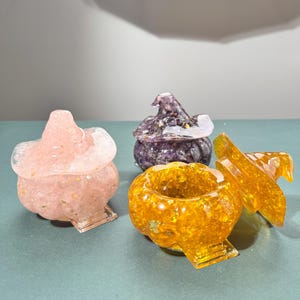 Crystal Crushed Stone Drops Gummy Resin Pumpkin Room Crystal Degaussing Bowl Jewelry candy storage boxes , Crystal Gifts!