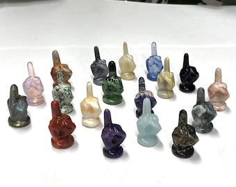 2 &quot; Natural Crystal Middle Finger Gesture,Healing Crystals,Quartz Crystal Carving,Crystal Finger,Home decor,Crystal Gifts!
