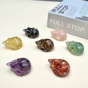 1.5&#39;&#39; crystal  Sleeping Cat, Crystal Napping Cat, Healing Crystal, Crystal Collection, Home Decoration, crystal Gift!