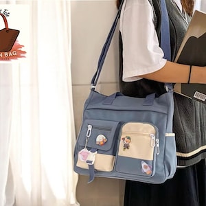 à bandoulière en nylon pour femme | sac à main léger à bandoulière | sacoche messager en toile à plusieurs poches | Accessoire scolaire quotidien