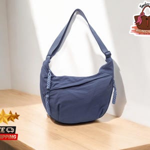 bandoulière de voyage unisexe | Hobo décontracté pour les trajets quotidiens | Dumpling en nylon multi-poches | Sac de transport léger pour écoliers et étudiants