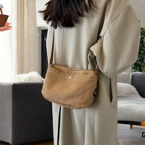 Petit sac à bandoulière en toile | Mini pochette pour téléphone messager | fourre-tout décontracté pour femme | Grande capacité à la mode | Sangle fine réglable