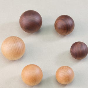 Wood Knobs Handles Ball Knobs Drawer Pulls Cabinet Pull Knob Wardrobe Black Walnut Beech Kitchen Cabinet Door Handles Knobs Simple Hardware