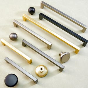Simple Square Dresser Drawer Handles Gold Kitchen Cupboard Cabinet Pull Door Handle Closet Black Round Knob Pulls Modern Hardware