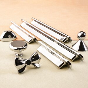 Mirror Treatment Handles Dresser Drawer Handles Pulls Chrome Kitchen Cabinet Pulls Furniture Door Handles Closet Round Knobs Modern Hardware