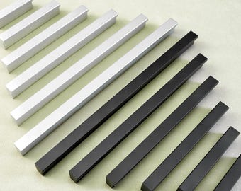 Commode à tiroirs noire argentée, poignée d'armoire, bouton de tirage