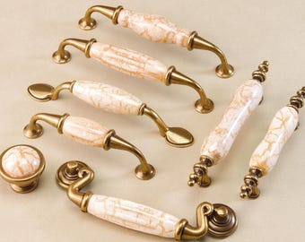 Plusieurs styles de poignées en céramique Poignées de tiroir de commode Poignées d'armoires de cuisine Bouton ovale Poignées de porte de placard Boutons ronds Quincaillerie moderne