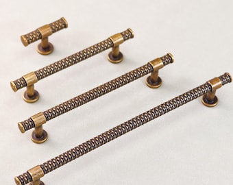 Maniglie a T in ottone anticato uniche, maniglie per ante di mobili da cucina, pomelli per credenze, pomelli per guardaroba in stile retrò, maniglie per cassettiere, ferramenta