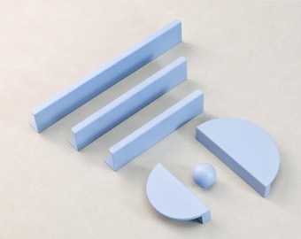 Poignées cachées Commode bleue Boutons de tiroir Poignées de meuble demi-cercle Boutons boule Poignées de penderie penderie Poignées de porte de placard Quincaillerie moderne