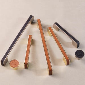 Läder Fyrkantigt Byråhandtag Skåphandtag Garderob Möbel Garderob Kök Skåp Skåp Dörrhandtag Moderna Hårdvara