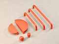 Orange Long Handles Dresser Drawer Knobs Cupboard Handle Pull Semicircle Pulls Children Knobs Closet Wardrobe Kitchen Cabinet Door Handles product logo