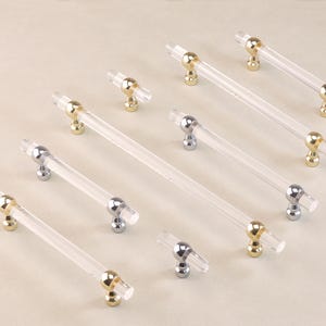 T Bar Knob Polished Gold Sliver Acrylic Pulls Dresser Drawer Handle Kitchen Cabinet Door Handles Clear Wardrobe Pulls Cupboard Pull Knobs