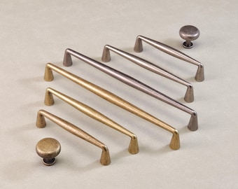 Solid Cupboard Pulls Antique Silver Brass Dresser Handles Drawer Pull Round Knobs Handles Retro Kitchen Cabinet Pull Rustic Wardrobe Knobs