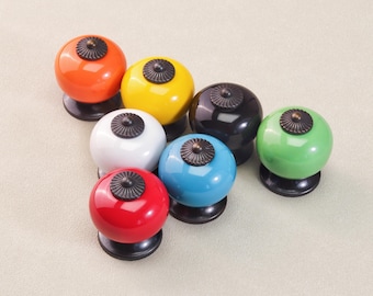 Bunte Candy Serie Ball Keramik Knauf Knäufe Kommode Schublade Griffe Möbel Schrank Pull Türgriff Schrank Knauf Knob Pulls Moderne Hardware