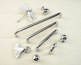 Various Style Chrome Handles Dresser Drawer Knobs Cupboard Handles Ball Knobs Closet Wardrobe Pull Kitchen Knob Cabinet Door Handles 1.26"