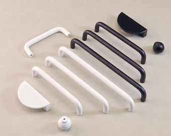 Noir blanc poignées longues commode boutons de tiroir poignée de placard poignées demi-cercle boutons boule penderie penderie tirer poignées de porte d'armoires de cuisine