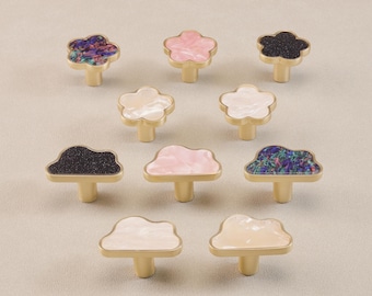 Gałki do szafek dziecięcych Flower Cloud, różowe uchwyty do szuflad, uchwyt meblowy, uchwyt do drzwi szafki, gałka do szafy, nowoczesny sprzęt