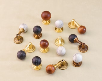 Minimalist Drop Knobs Pulls Wood Handles Brass Dresser Ball Knobs Drawer Pulls White Black Kitchen Cabinet Pulls Door Handles Cupboard Knobs