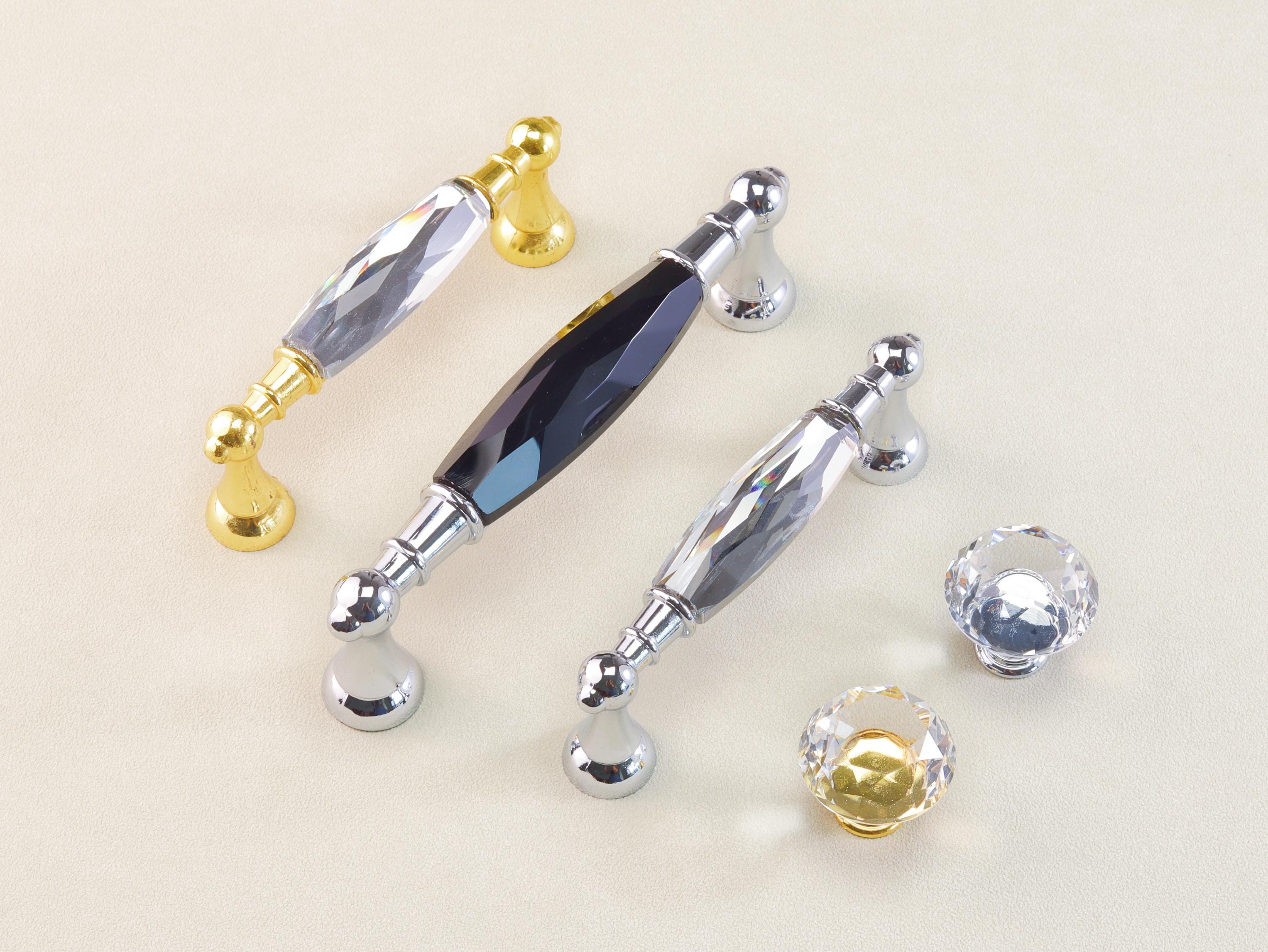 Gold and Crystal Drawer Pulls and Knobs - Etsy