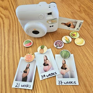 Regalo para bebé, tamaño, tabla de crecimiento del embarazo, crecimiento del bebé, regalo para bebé, regalo para baby shower, tamaño semanal, imán para refrigerador con fruta para bebé, día de San Valentín, amor