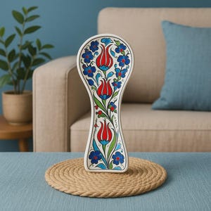 Colorful Spoon Rests handmade ceramic hand painted artistic decor for home