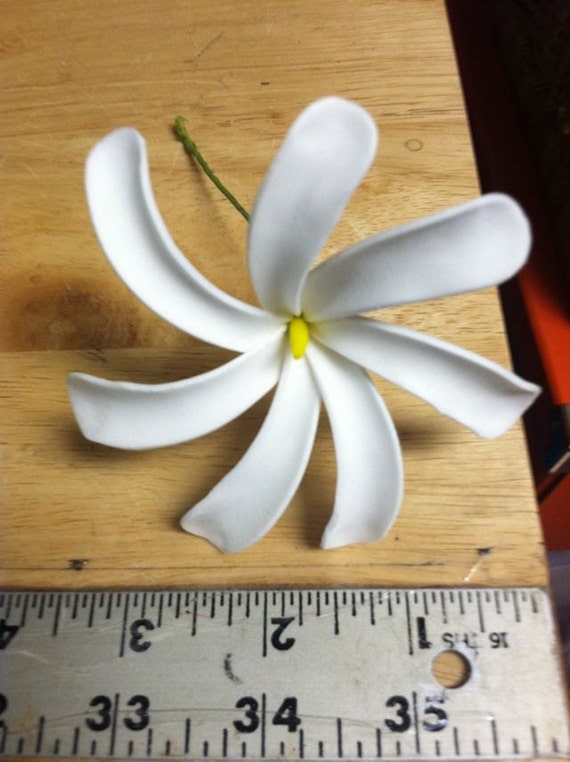 2 FOAM Tahitian Gardenia flower hairpicks TiARE white Etsy