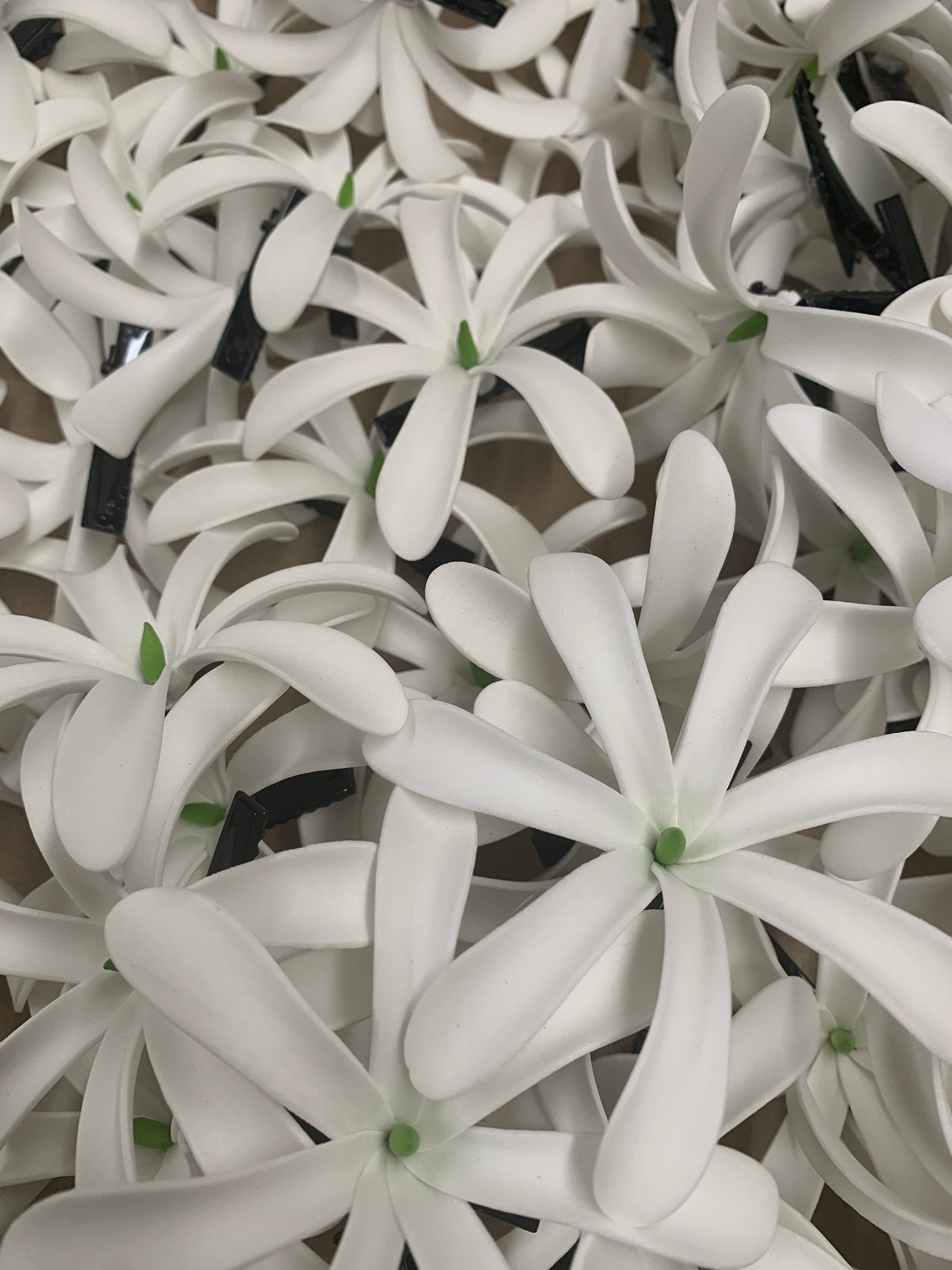 FOAM Tahitian Gardenia Flower Hair CLIP Tiare White - Etsy