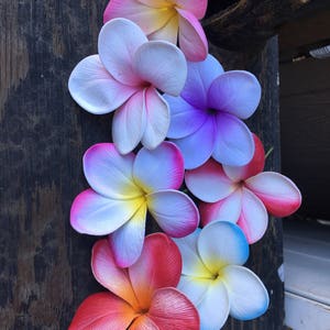 REAL TOUCH plumeria flower hairpick pick your color image 1