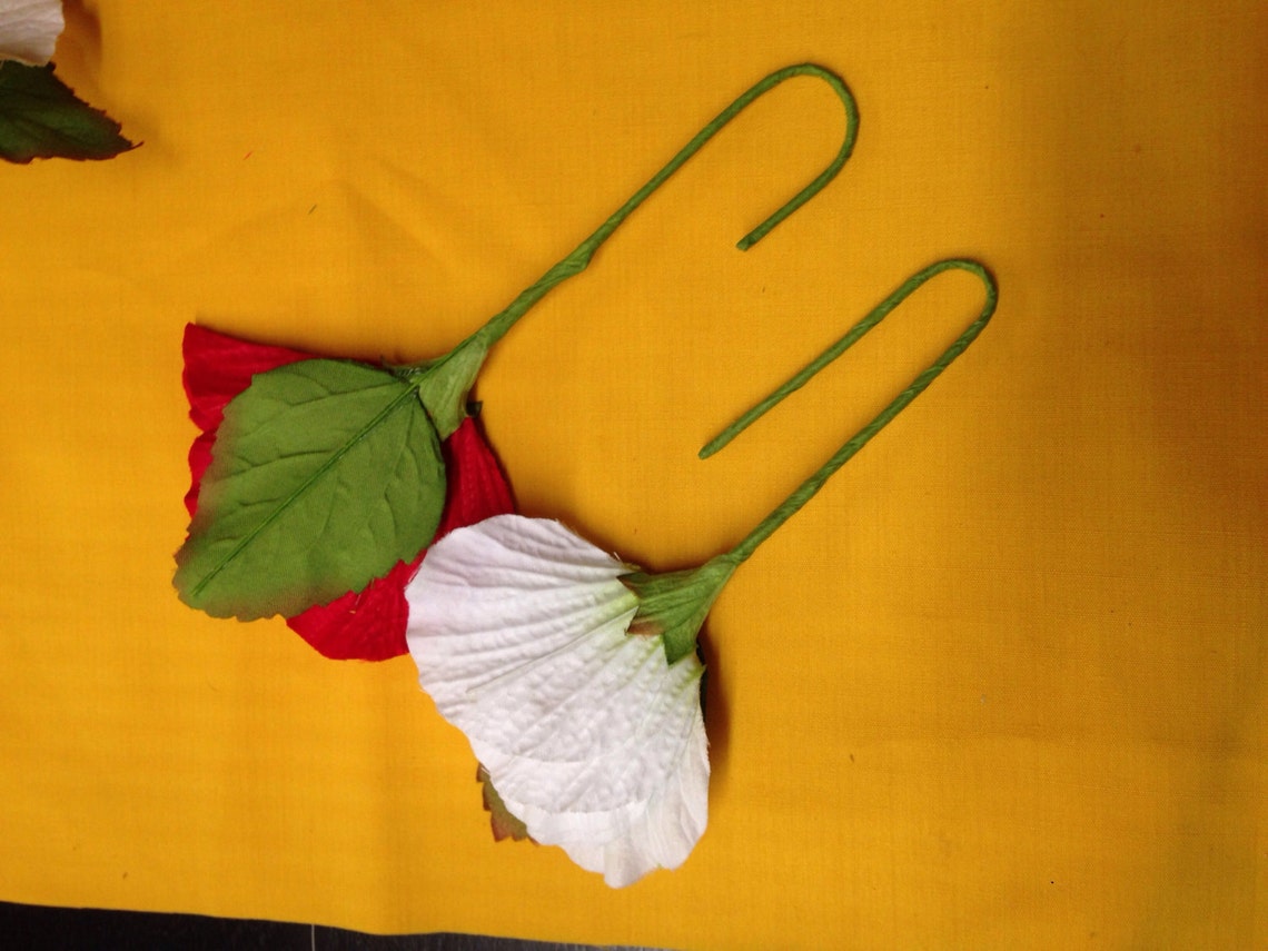 Real Touch HIBISCUS Flower Hairpick PINK Etsy