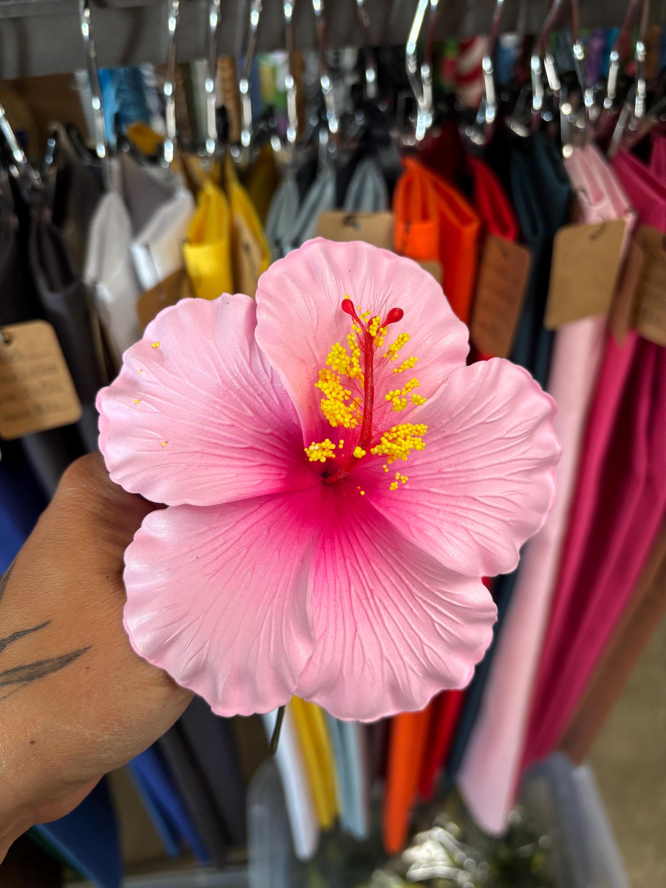 Foam 4.5” HIBISCUS Flower Hair Pick - Etsy