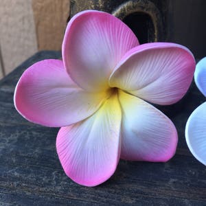 REAL TOUCH plumeria flower hairpick pick your color image 2