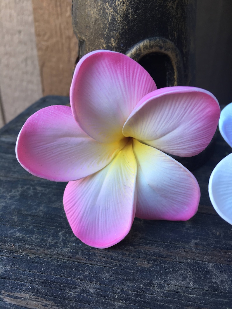 REAL TOUCH plumeria flower hairpick pick your color image 2