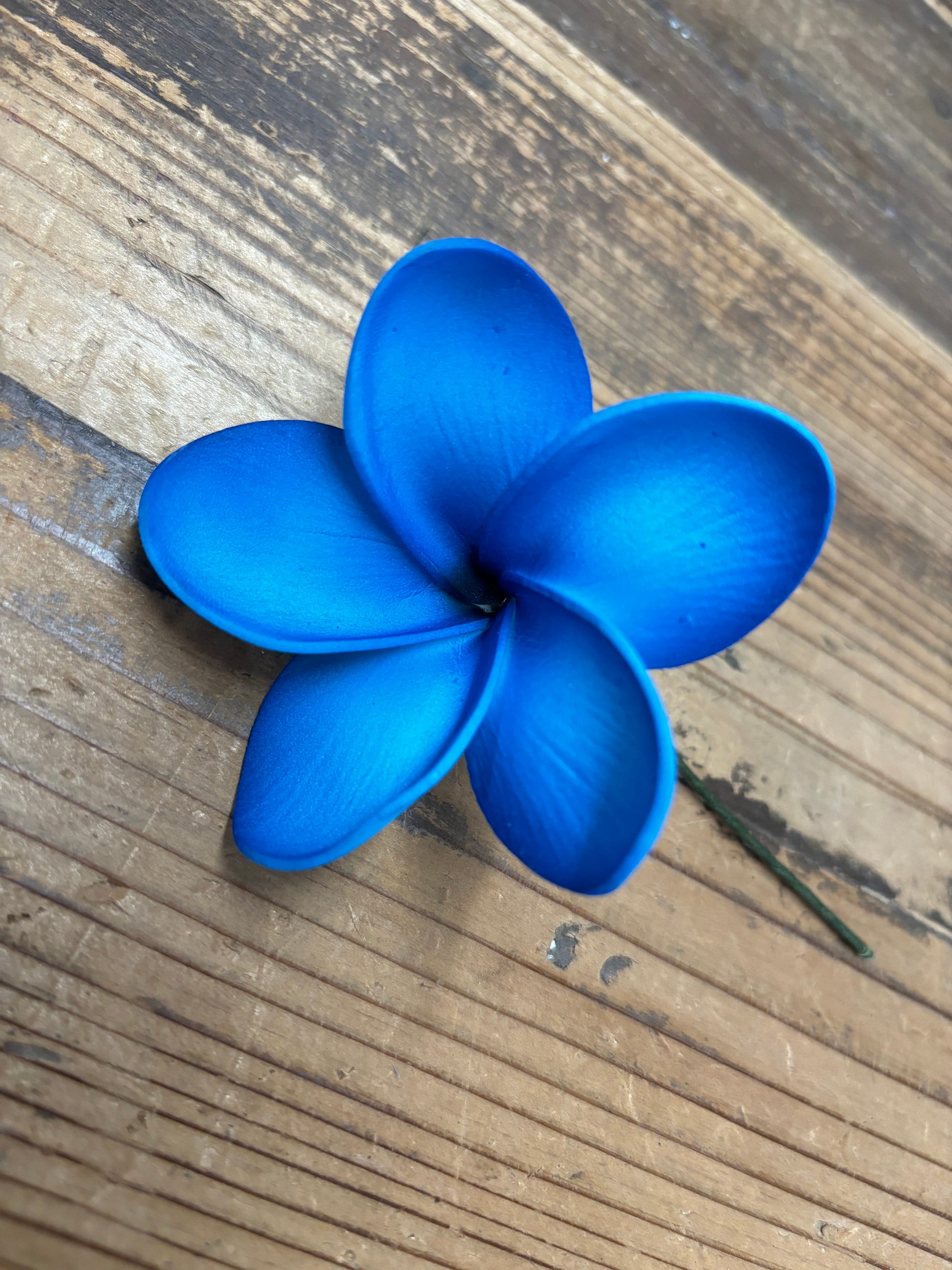 Foam Plumeria Round Petal Hair Pick- Blue - Etsy