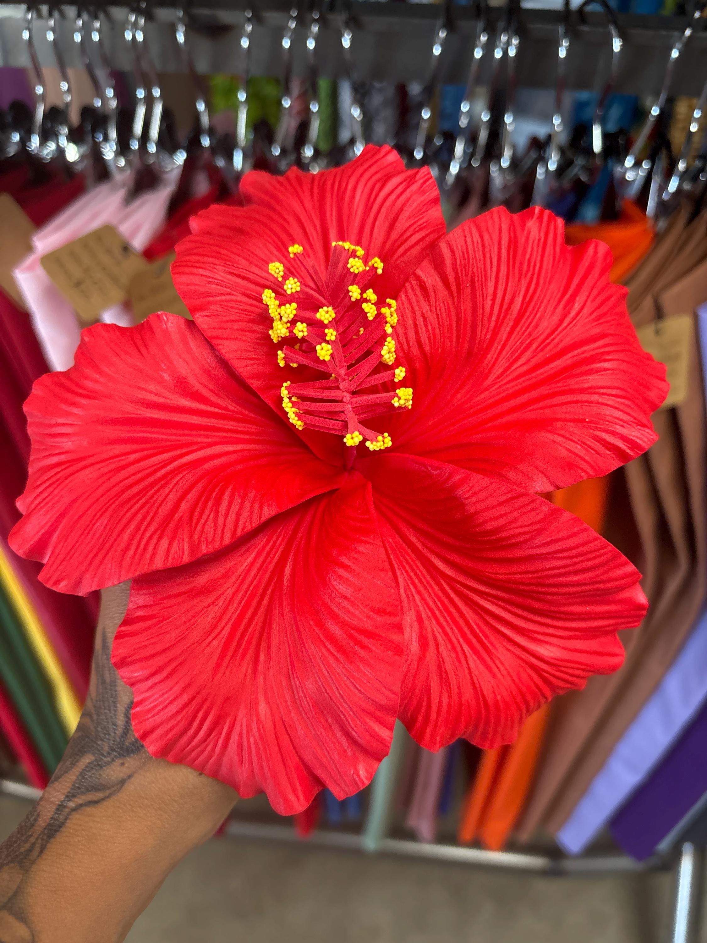 Foam GIANT 6.5 Inch HIBISCUS Flower Hair Stem Pick - Etsy