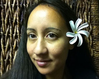 FOAM Tahitian Gardenia flower hair CLIP TiARE white