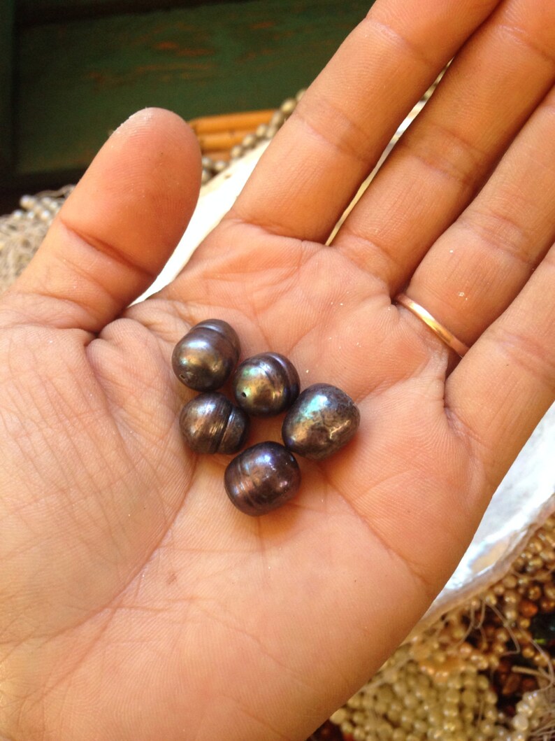 Big Lumpy Black Fresh Water Pearls 5 image 1