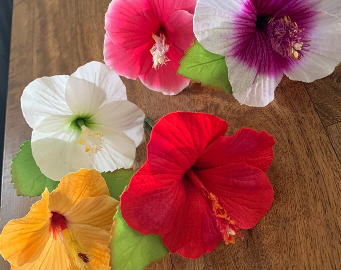 Real Touch HIBISCUS Flower Hairpick Etsy