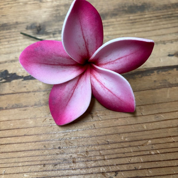 Foam Plumeria Hair Pick-Pink/White